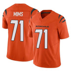 BIPIHUC C.Bengals #71 Amarius Mims Player Orange Vapor F.U.S.E. Limited Home Game Stitched Jerseys