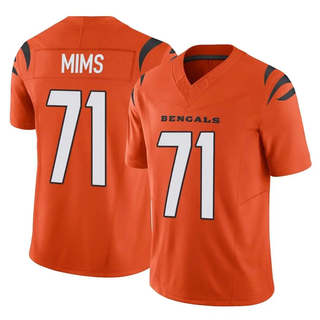 BIPIHUC C.Bengals #71 Amarius Mims Player Orange Vapor F.U.S.E. Limited Home Game Stitched Jerseys