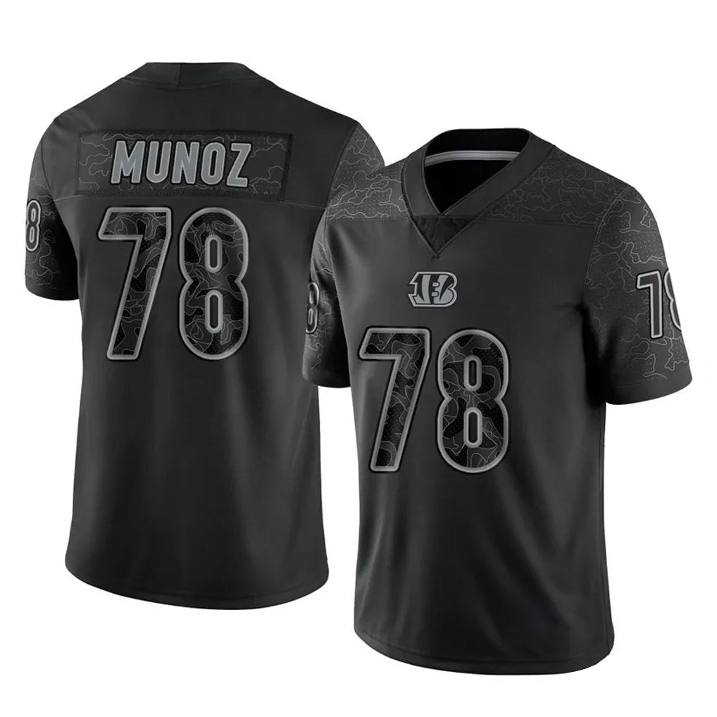 BIPIHUC C.Bengals #78 Anthony Munoz Player Black Reflective Limited Game Stitched Jerseys