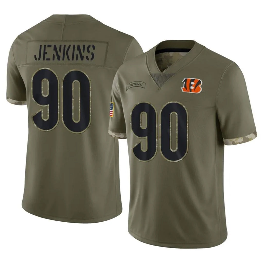 BIPIHUC C.Bengals #90 Kris Jenkins Jr Player Olive Salute to Service Limited Game Stitched Jerseys
