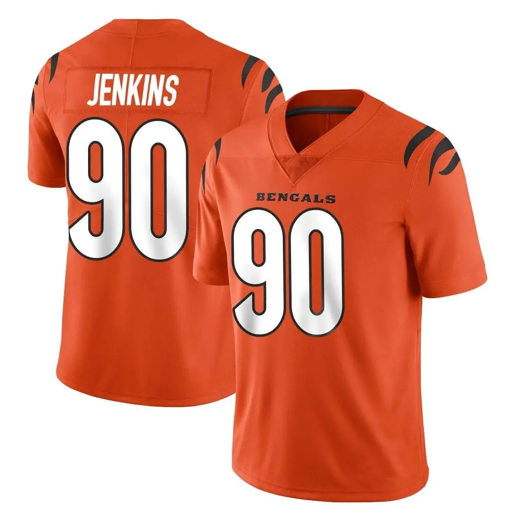 BIPIHUC C.Bengals #90 Kris Jenkins Jr Player Orange Vapor Untouchable Limited Home Game Stitched Jerseys