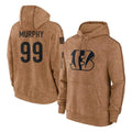 BIPIHUC C.Bengals #99 Myles Murphy Player Brown Salute to Service Pullover Hoodie Limited Stitched Jerseys