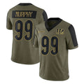 BIPIHUC C.Bengals #99 Myles Murphy Player Olive Salute to Service Game Stitched Jerseys