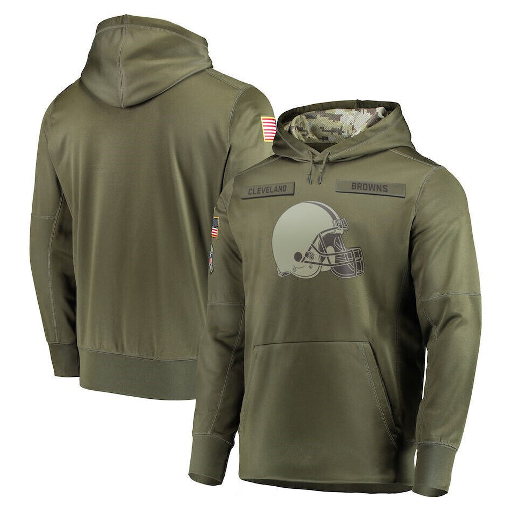 BIPIHUC C.Browns Olive Salute to Service Pullover Hoodies Home Game Blank Player Stitched Jerseys