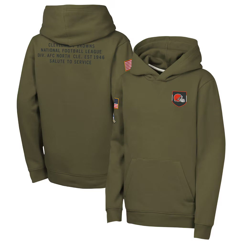 BIPIHUC C.Browns Olive Salute to Service Pullover Hoodies Limited Blank Player Stitched Jerseys