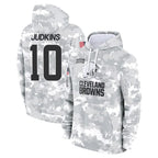 BIPIHUC C.Browns #10 Quinshon Judkins Player Arctic Camo Salute to Service Hoodies Limited Game Stitched Jerseys