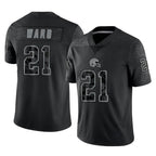 BIPIHUC C.Browns #21 Denzel Ward Player Black RFLCTV Limited Football Jerseys