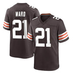 BIPIHUC C.Browns #21 Denzel Ward Player Brown Home Game Stitched Jerseys