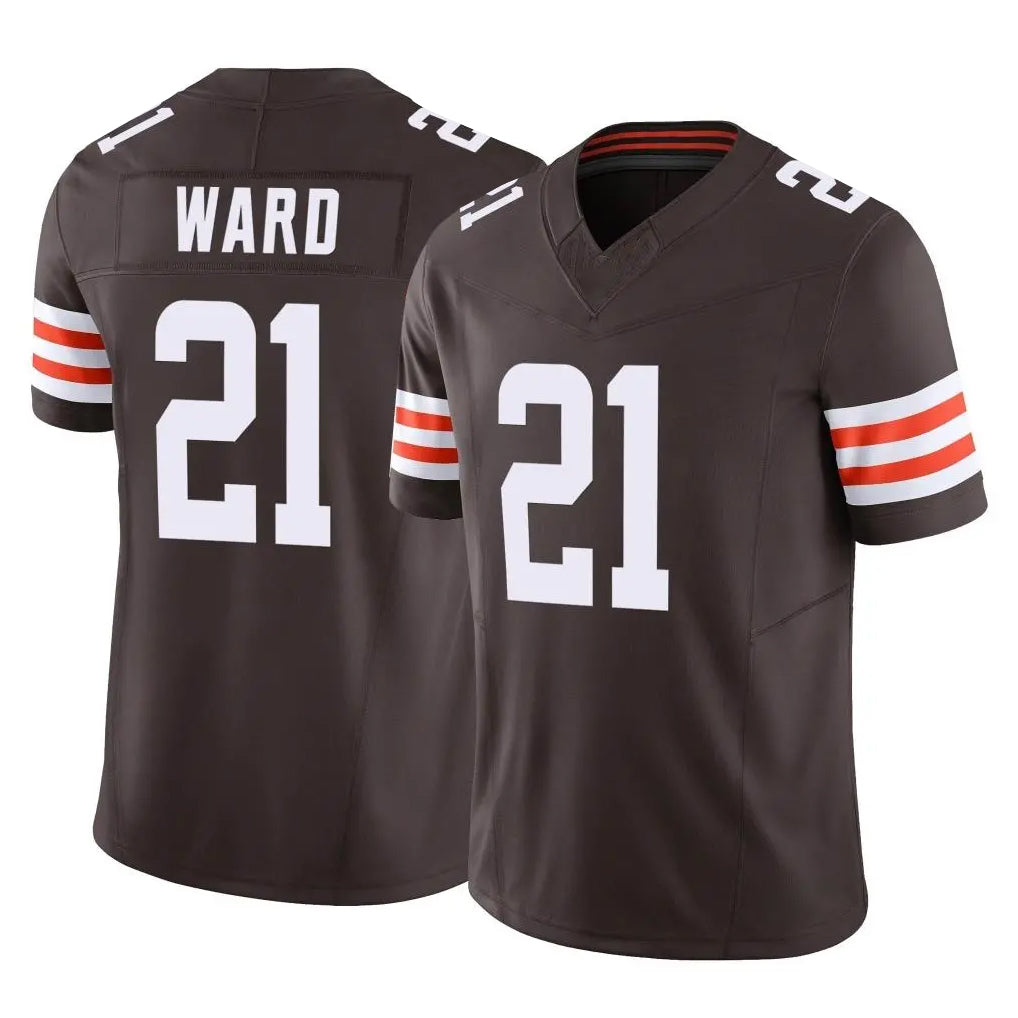 BIPIHUC C.Browns #21 Denzel Ward Player Brown Vapor F.U.S.E. Limited Home Game Stitched Jerseys