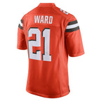 BIPIHUC C.Browns #21 Denzel Ward Player Orange Vapor Limited Home Game Stitched Jerseys