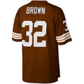 BIPIHUC C.Browns #32 Jim Brown Mitchell & Ness Brown Big & Tall Retired Player Replica Stitched Jerseys