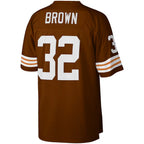 BIPIHUC C.Browns #32 Jim Brown Mitchell & Ness Brown Big & Tall Retired Player Replica Stitched Jerseys