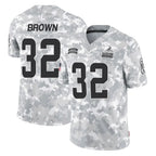 BIPIHUC C.Browns #32 Jim Brown Player Arctic Camo Salute to Service Limited Home Game Stitched Jerseys