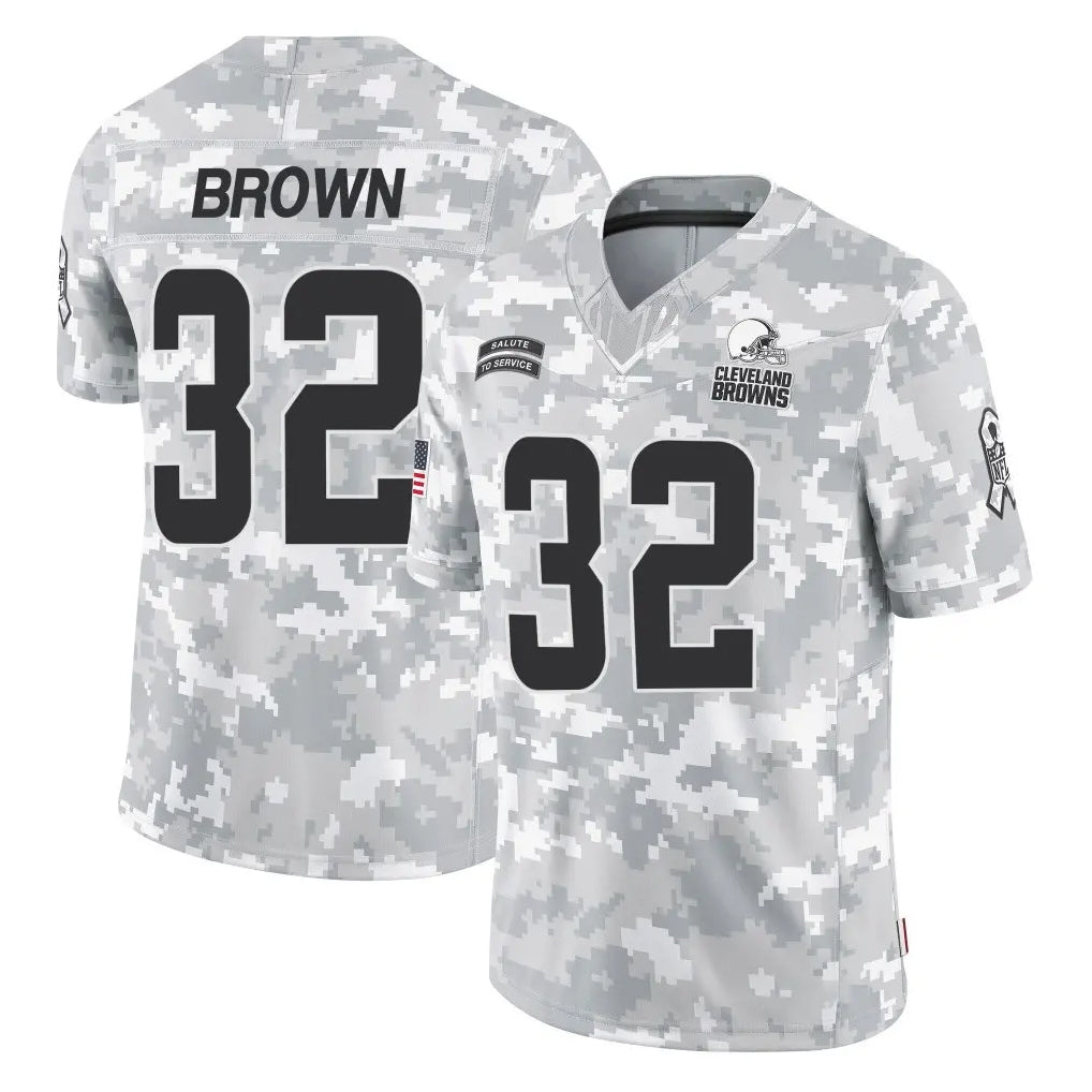 BIPIHUC C.Browns #32 Jim Brown Player Arctic Camo Salute to Service Limited Home Game Stitched Jerseys