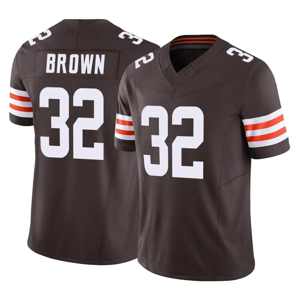 BIPIHUC C.Browns #32 Jim Brown Player Brown Vapor F.U.S.E. Limited Home Game Stitched Jerseys