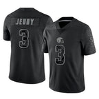 BIPIHUCC.Browns #3 Jerry Jeudy Player Black RFLCTV Limited Stitched Jerseys