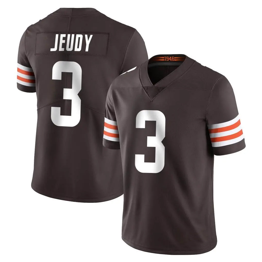BIPIHUC C.Browns #3 Jerry Jeudy Player Brown Color Vapor Untouchable Limited Home Game Stitched Jerseys