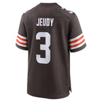 BIPIHUCC.Browns #3 Jerry Jeudy Player Brown Home Game Stitched Jerseys