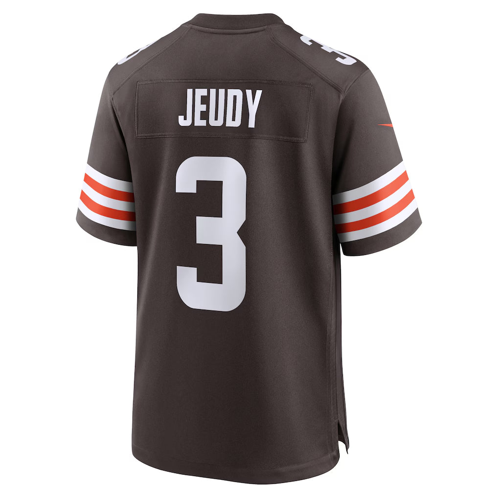 BIPIHUCC.Browns #3 Jerry Jeudy Player Brown Home Game Stitched Jerseys