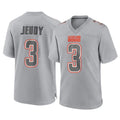 BIPIHUC C.Browns #3 Jerry Jeudy Player Gray Atmosphere Fashion Game Stitched Jerseys