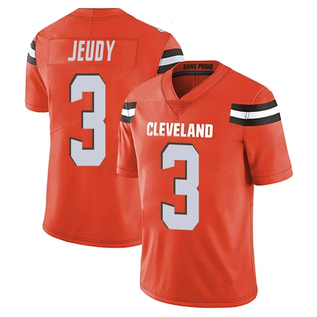 BIPIHUC C.Browns #3 Jerry Jeudy Player Orange Alternate Vapor Untouchable Limited Home Game Stitched Jerseys