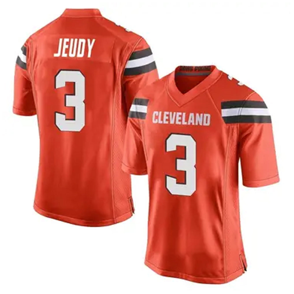 BIPIHUCC.Browns #3 Jerry Jeudy Player Orange Game Stitched Jerseys