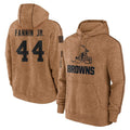 BIPIHUC C.Browns #44 Harold Fannin Jr. Player Brown Salute to Service Hoodies Limited Game Stitched Jerseys