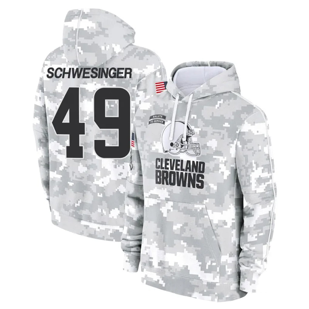 BIPIHUC C.Browns #49 Carson Schwesinger Player Arctic Camo Salute to Service Hoodies Limited Game Stitched Jerseys