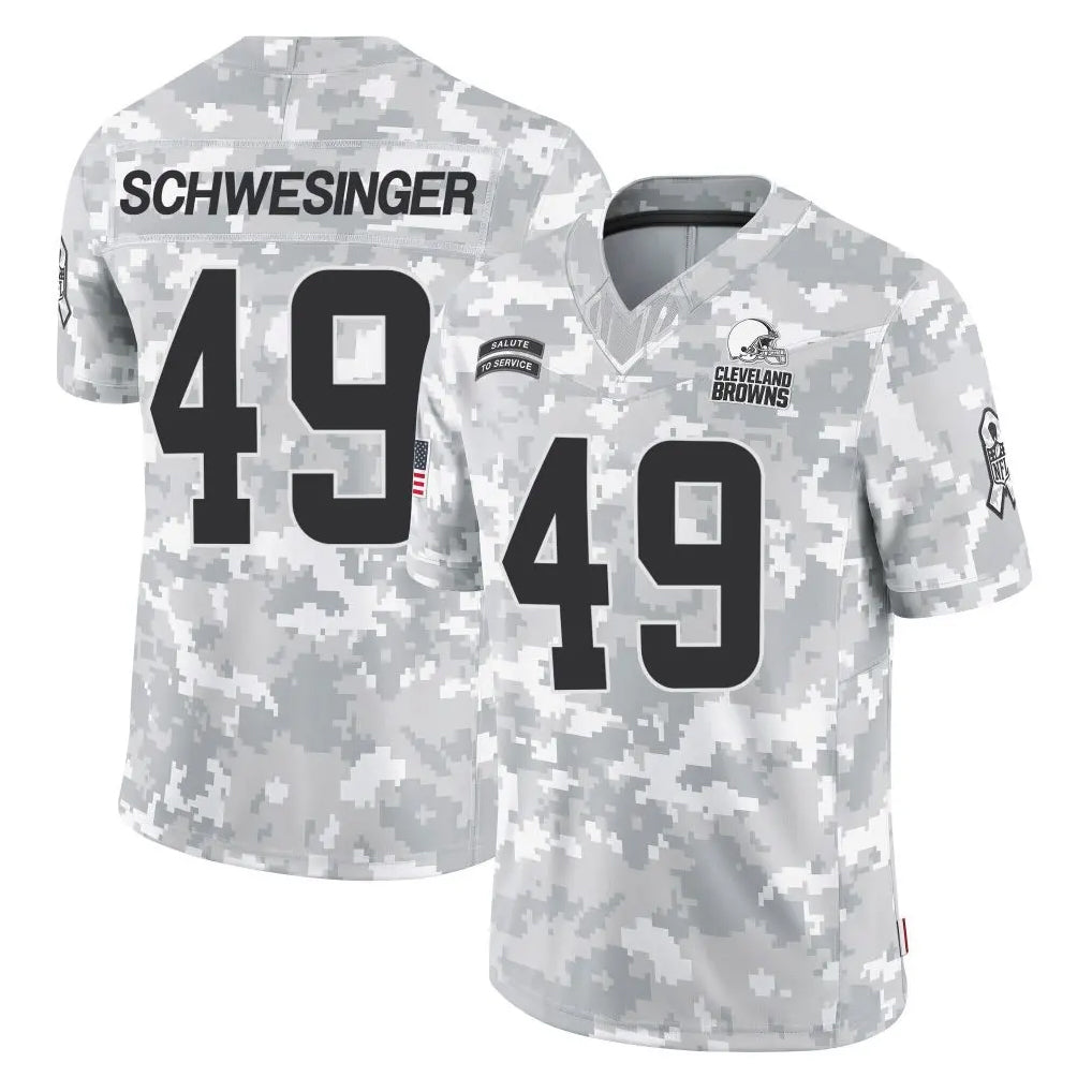 BIPIHUC C.Browns #49 Carson Schwesinger Player Arctic Camo Salute to Service Limited Home Game Stitched Jerseys