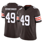 BIPIHUC C.Browns #49 Carson Schwesinger Player Brown Vapor F.U.S.E. Limited Home Game Stitched Jerseys