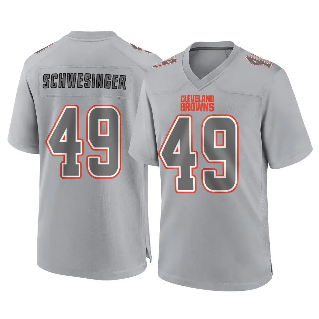 BIPIHUC C.Browns #49 Carson Schwesinger Player Gray Atmosphere Fashion Game Stitched Jerseys