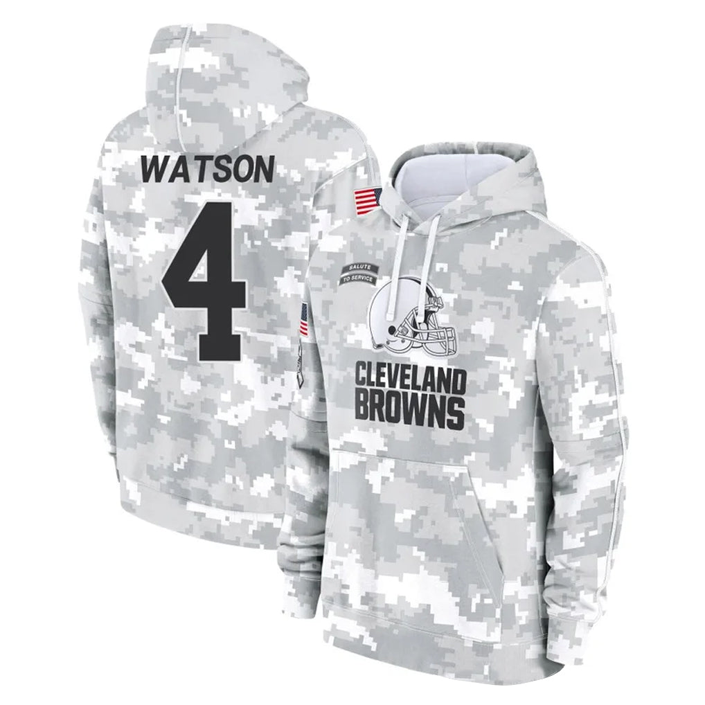 BIPIHUC C.Browns #4 Deshaun Watson Player Arctic Camo Salute to Service Hoodies Limited Game Stitched Jerseys