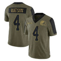 BIPIHUC C.Browns #4 Deshaun Watson Player Olive Salute to Service Limited Home Game Stitched Jerseys