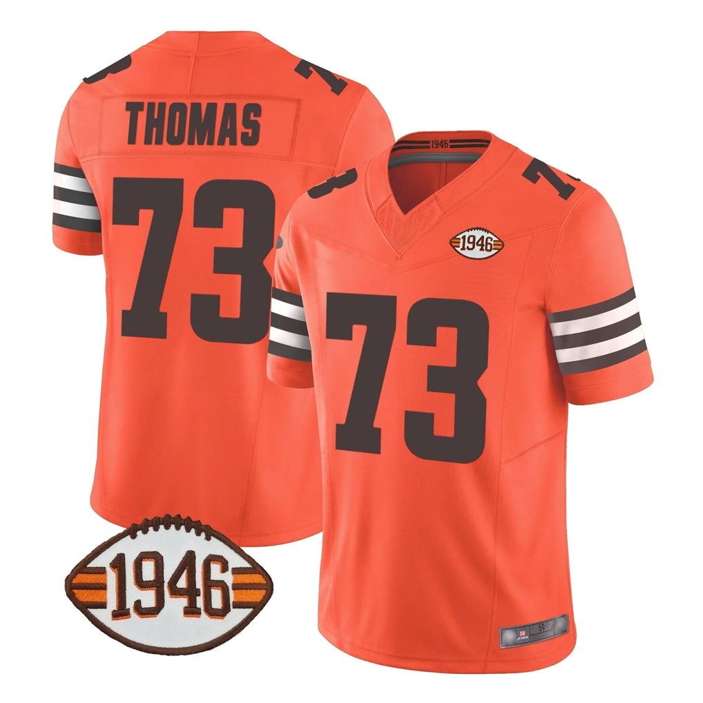 BIPIHUC C.Browns #73 Joe Thomas Player Orange Alternate Limited Home Game Stitched Jerseys