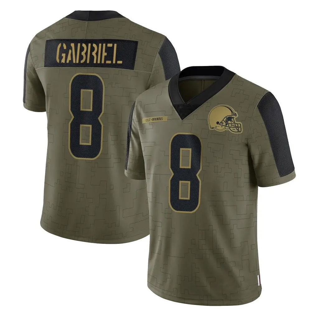 BIPIHUC C.Browns #8 Dillon Gabriel Player Olive Salute to Service Limited Home Game Stitched Jerseys