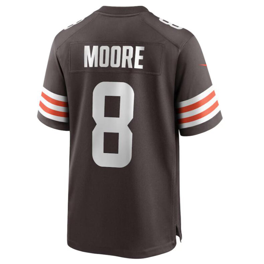 BIPIHUC C.Browns #8 Elijah Moore Brown Game Retired Player Jersey American Stitched Jersey
