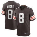 BIPIHUC C.Browns #8 Elijah Moore Brown Game Retired Player Jersey American Stitched Jerseys