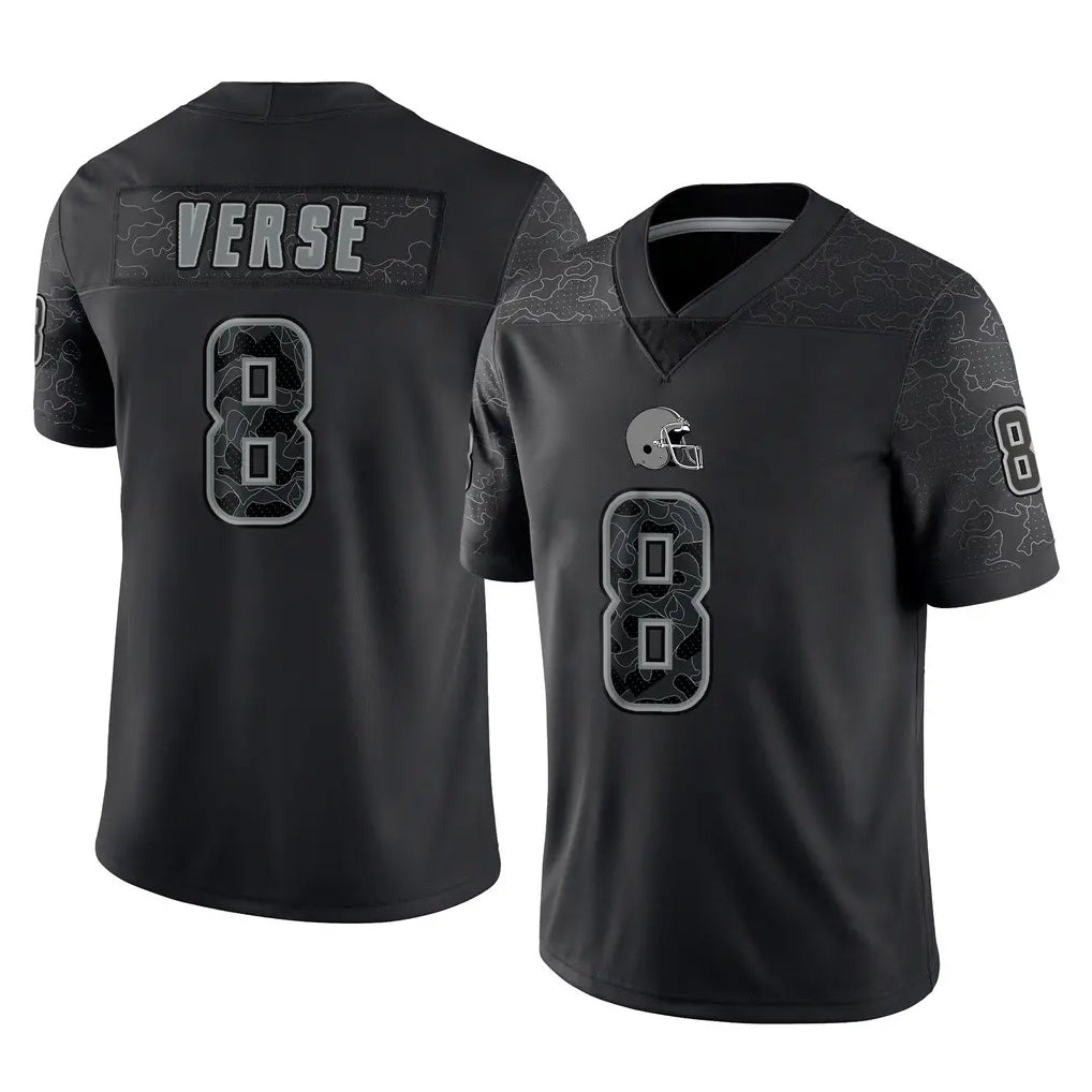 BIPIHUC C.Browns #8 Jared Verse Player Black Reflective Home Game Stitched Jerseys