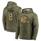 BIPIHUC C.Browns #8 Jared Verse Player Olive Salute to Service Pullover Hoodies Home Game Stitched Jerseys