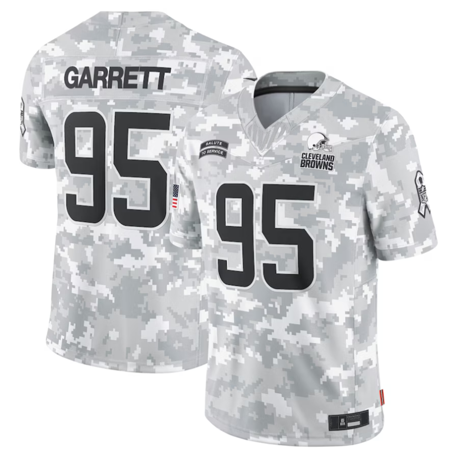 BIPIHUCC.Browns #95 Myles Garrett Player Arctic Camo Salute to Service Limited Stitched Jerseys