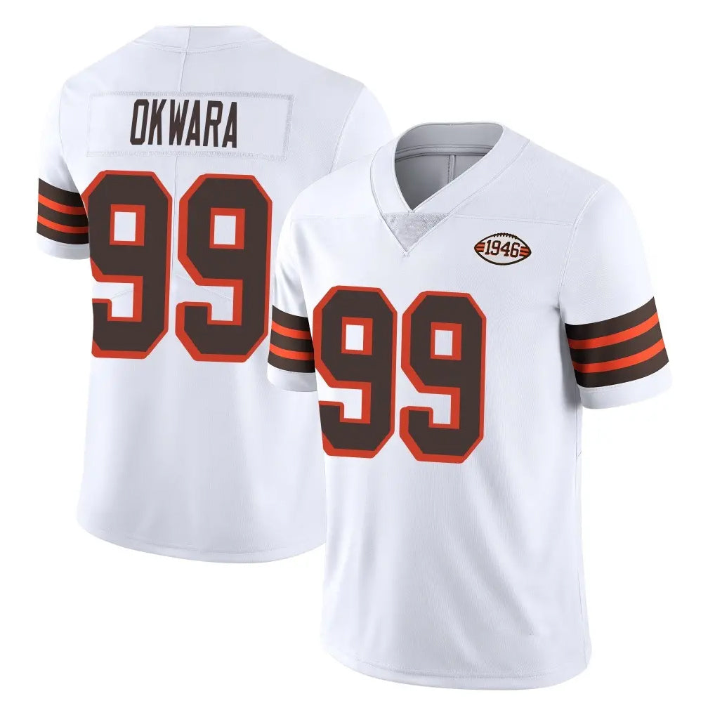 BIPIHUC C.Browns #99 Julian Okwara Player White Limited  Vapor 1946 Collection Alternate Game Stitched Jerseys