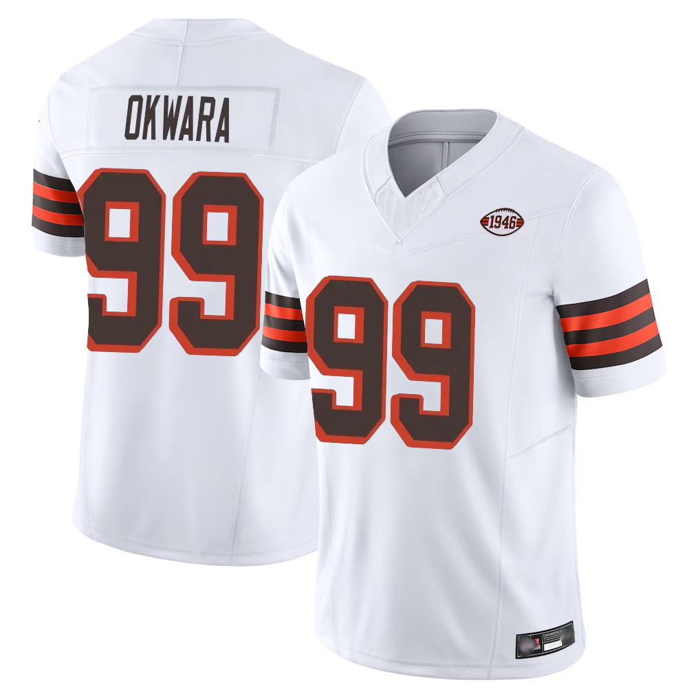 BIPIHUC C.Browns #99 Julian Okwara Player White Limited Vapor F.U.S.E. Alternate Game Stitched Jerseys