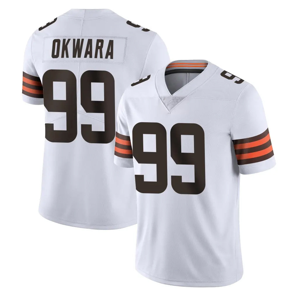 BIPIHUC C.Browns #99 Julian Okwara Player White Vapor Untouchable Limited Home Game Stitched Jerseys