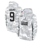 BIPIHUC C.Browns #9 Grant Delpit Player Arctic Camo Salute to Service Hoodies Limited Game Stitched Jerseys