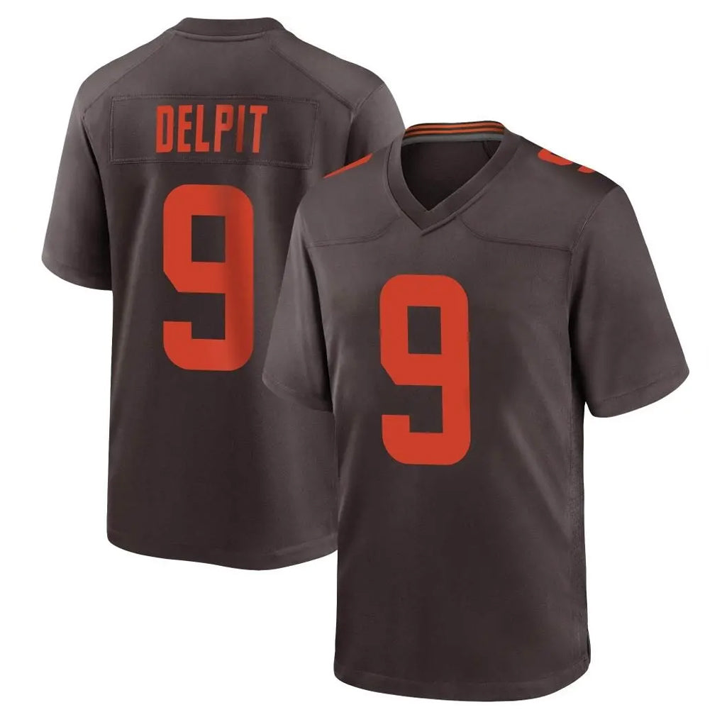 BIPIHUC C.Browns #9 Grant Delpit Player Brown Alternate Home Game Stitched Jerseys