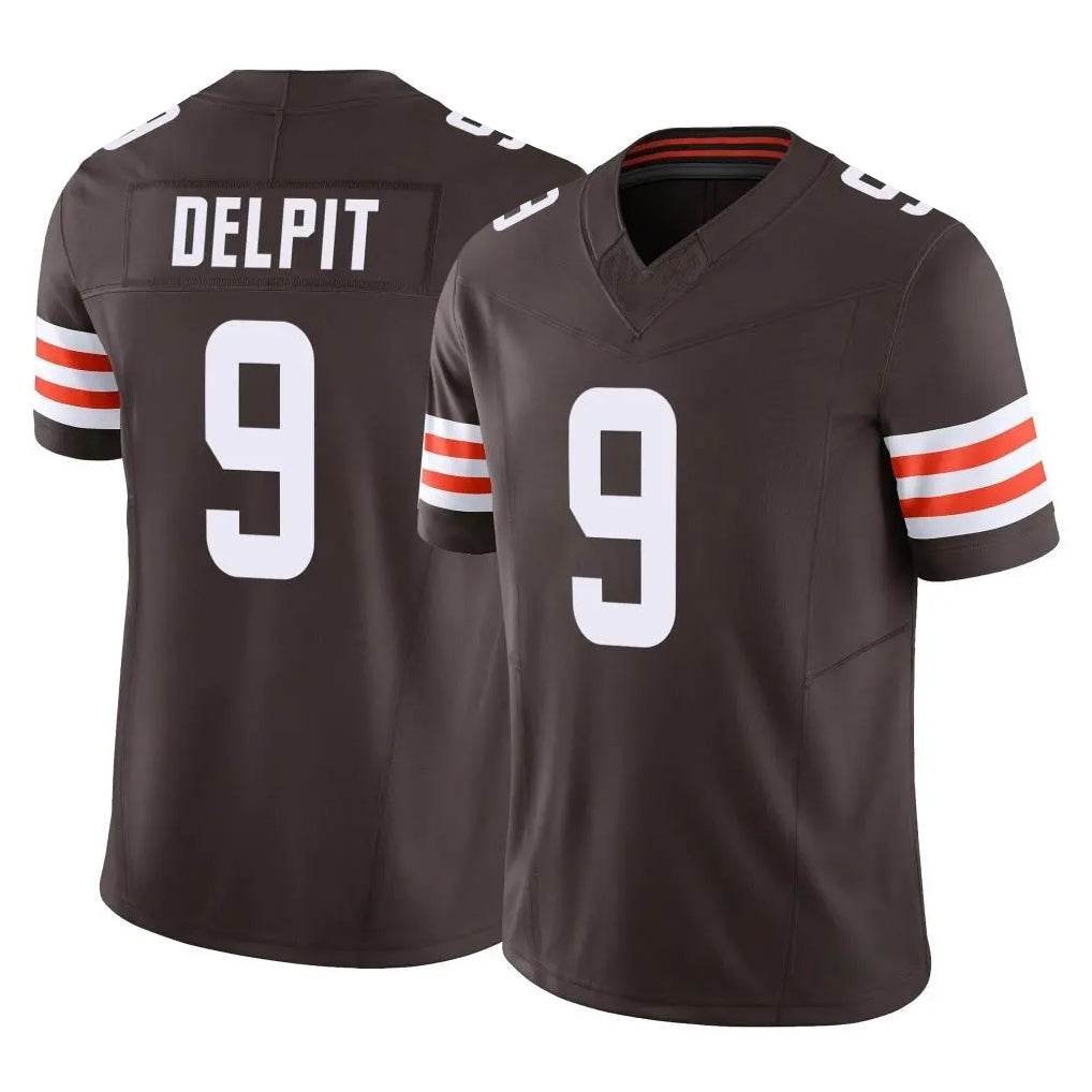 BIPIHUC C.Browns #9 Grant Delpit Player Brown Vapor F.U.S.E. Limited Home Game Stitched Jerseys