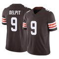 BIPIHUC C.Browns #9 Grant Delpit Player Brown Vapor F.U.S.E. Limited Home Game Stitched Jerseys