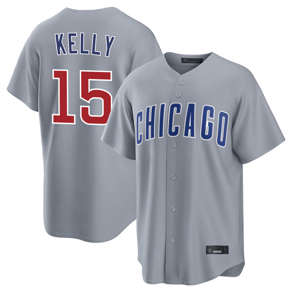 BIPIHUC C.Cubs #15 Carson Kelly Player Gray Home Game Stitched Jerseys