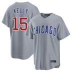 BIPIHUC C.Cubs #15 Carson Kelly Player Gray Home Game Stitched Jerseys