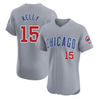 BIPIHUC C.Cubs #15 Carson Kelly Player Gray Road Limited Elite Home Stitched Jerseys
